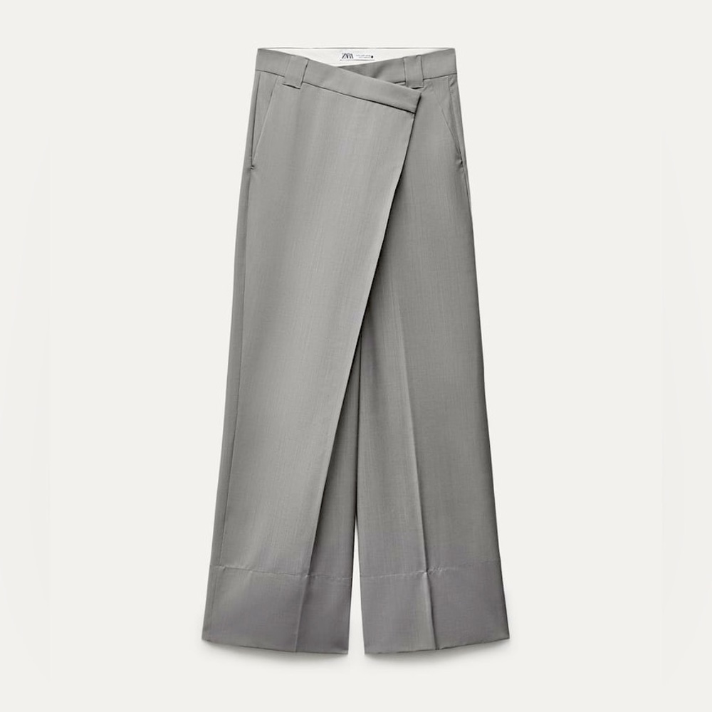 ZW COLLECTION ASYMMETRIC WAIST WOOL PANTS